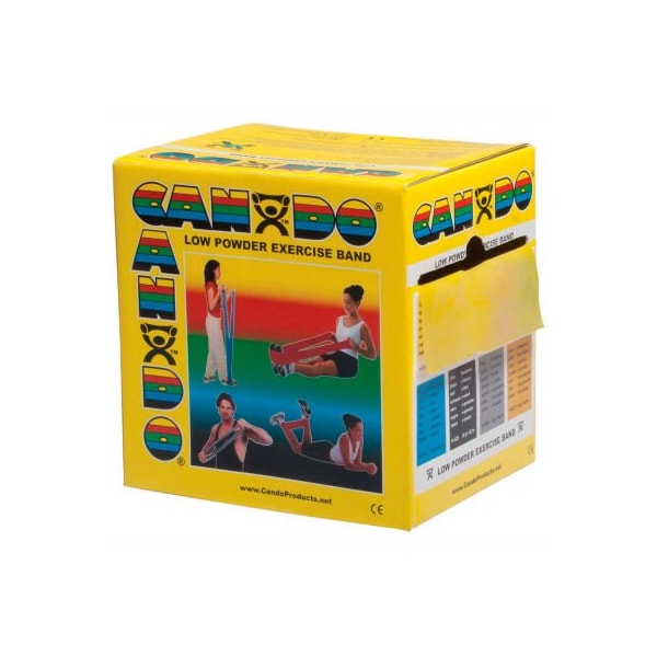 Fabrication Enterprises CanDo Low Powder Exercise Band, Yellow, 50 Yard Roll, 1 Roll/Box - 1213246
