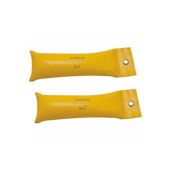 Fabrication Enterprises CanDo SoftGrip Hand Weight, 7 lb., Yellow, 1 Pair - 10-0359-2