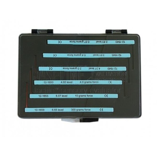 Fabrication Enterprises Fabrication Enterprises 12-1638 Baseline Tactile Monofilament Evaluator; Protective Case for 5 or 6 Evaluators - 12-1638