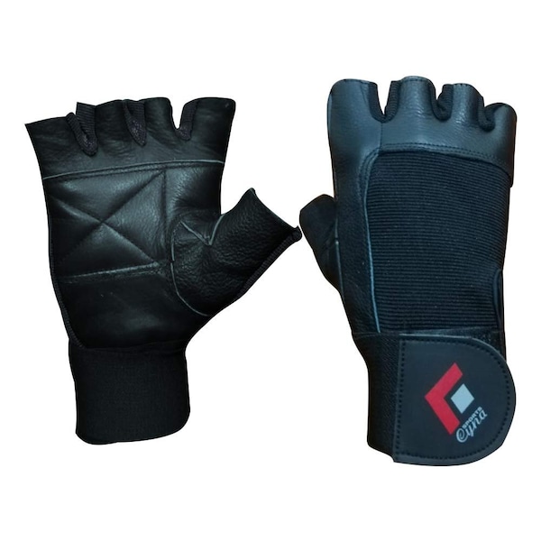 Cynasports Black Weight Lifting Leather Gloves SMAL - CS-0009