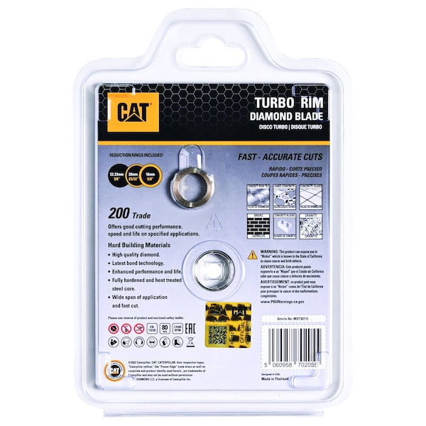 Caterpillar 200 Trade Hard Materials 4.5-In Blade 115mm - DA30302U