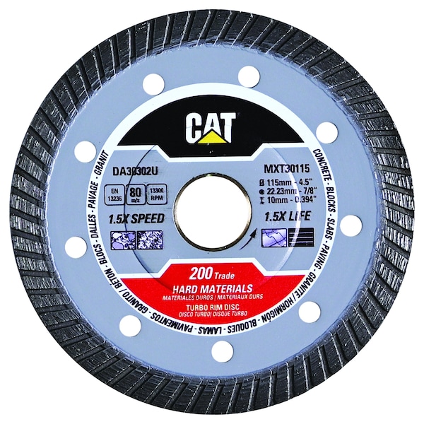 Caterpillar 200 Trade Hard Materials 4.5-In Blade 115mm - DA30302U