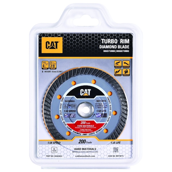 Caterpillar 200 Trade Hard Materials 4.5-In Blade 115mm - DA30302U