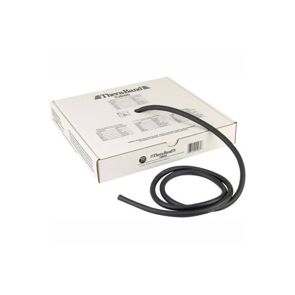 Fabrication Enterprises Thera-Band Latex Exercise Tubing, Black, 25' Roll/Box - 10-1315