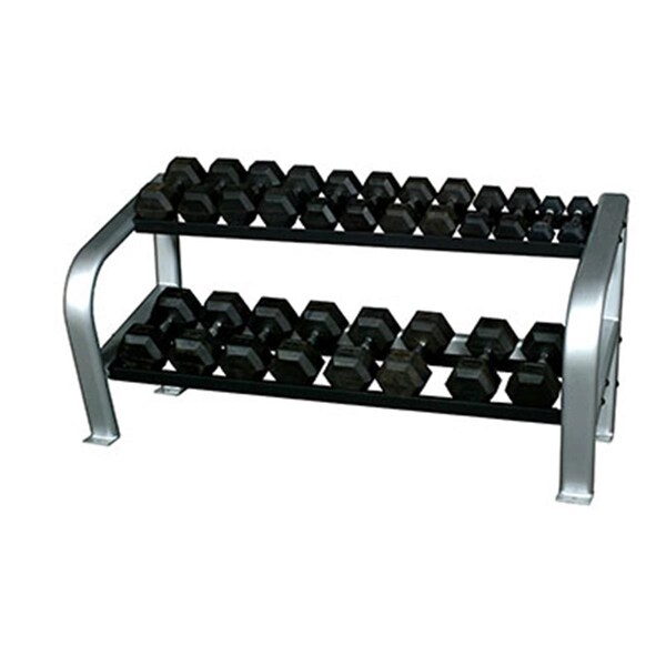 Fabrication Enterprises 65 in. 2 x 4 Oval Tubing Deluxe 2-Tier Hex DB Rack - 1912319