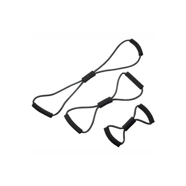 Fabrication Enterprises CanDo BowTie Tubing Exerciser, Full Body Set -14", 22", 30"), Black, 3/Set - 1437504
