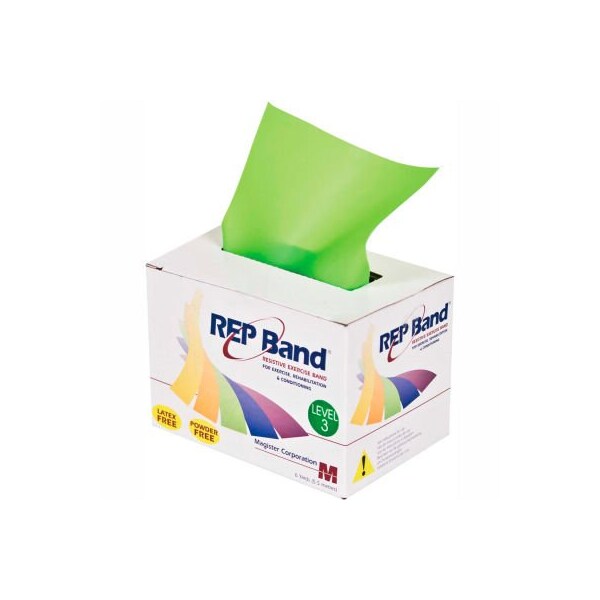 Fabrication Enterprises REP Band Latex Free Exercise Band, Lime, 6 Yard Roll/Box - 10-1076