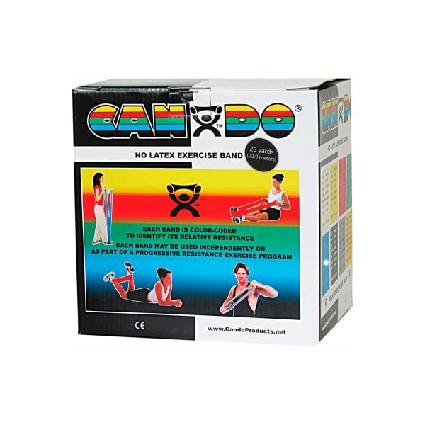 Fabrication Enterprises CanDo Latex-Free Exercise Band, Black, 25 Yard Roll, 1 Roll/Box - 1364456