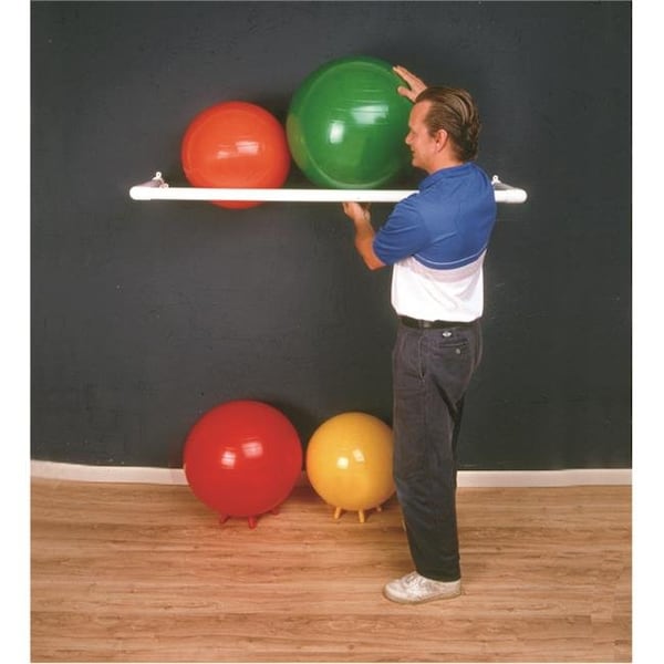 Fabrication Enterprises Fabrication Enterprises 30-1831 64 x 18 x 2 in. Inflatable Exercise Ball Accessory with PVC Wall Rack & 1 Shelf - 30-1831
