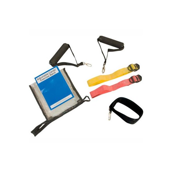 Fabrication Enterprises CanDo Adjustable Exercise Band, 2 Band Set, Easy -Yellow, Red) - 487144