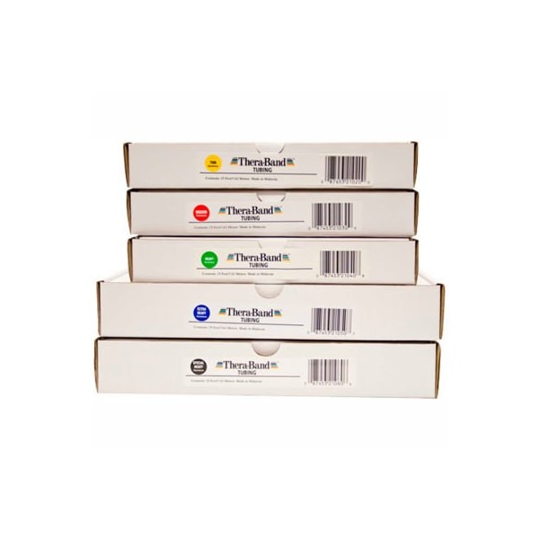 Fabrication Enterprises Thera-Band Latex Exercise Tubing, 25' Roll/Box, 5 Color Set - 10-1068