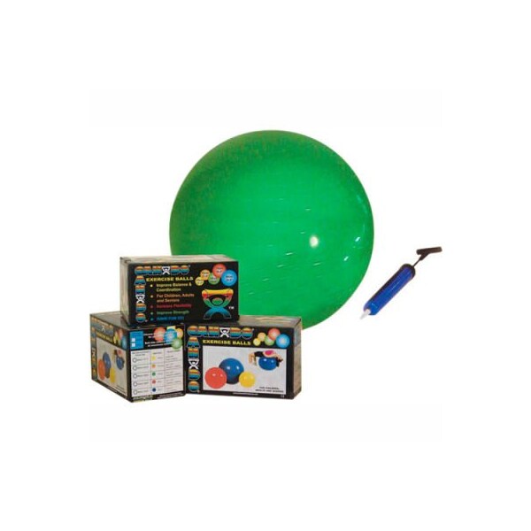 Fabrication Enterprises CanDo Inflatable Exercise Ball Set, Orange, 55 cm (22") Ball and Pump in Retail Box - 30-1845