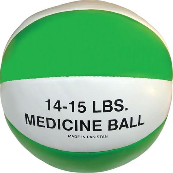 Champion Sports Syn. Leather Medicine Ball - 14-15 lbs. green - OL391052