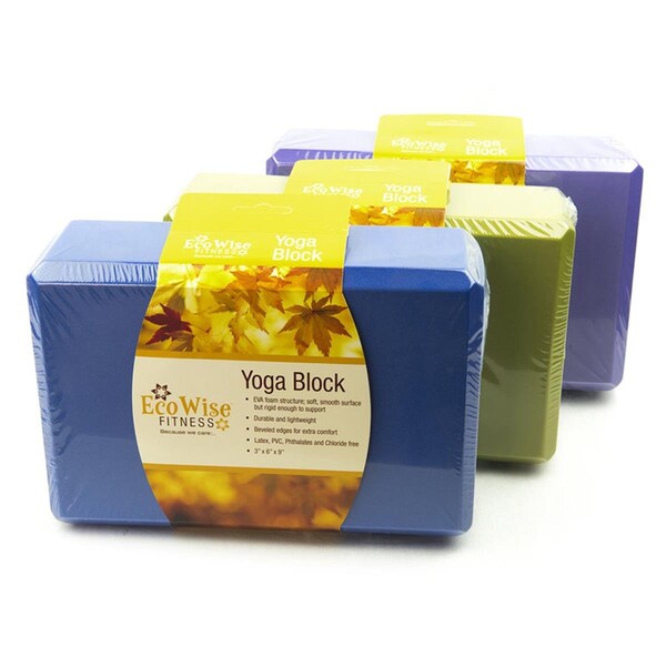 Ecowise 3 x 6 x 9 in. Yoga Block, Blue Dahlia - EC12878