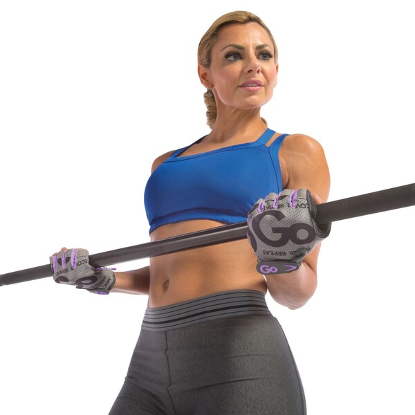 Gofit Women's Pro Trainer Gloves with Padded Go-Tac Palm (Purple/Large) - GF-WGTC-L/PPL