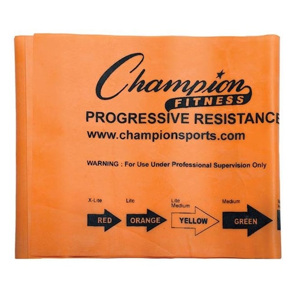 Champion Sports Champion Sports FB4O 4 ft. Therapy & Exercise Flat Band; Orange - Light - FB4O