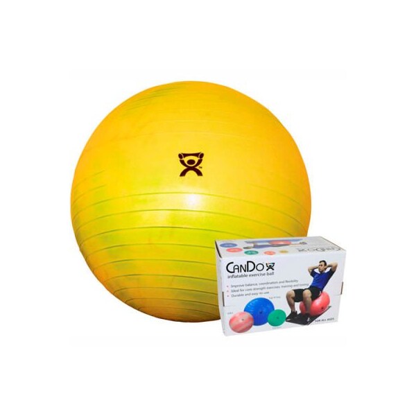 Fabrication Enterprises CanDo Deluxe ABS Inflatable Exercise Ball, Extra Thick, Yellow, 45 cm (18") - 30-1851