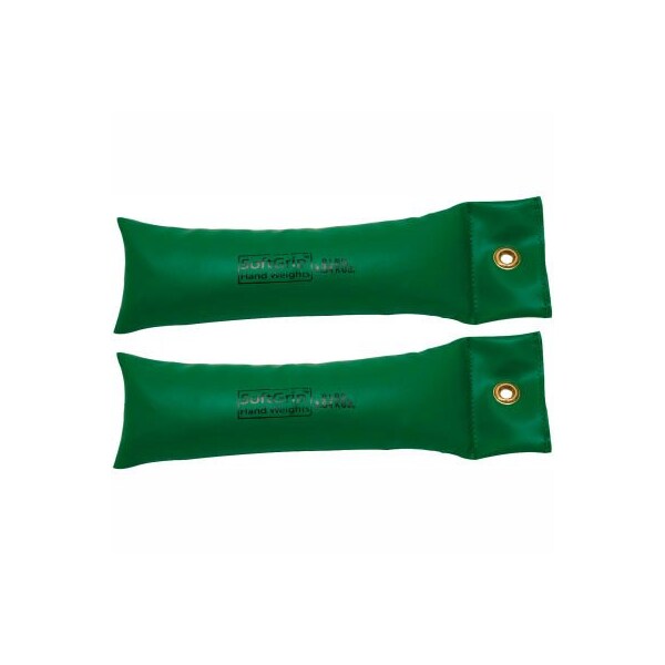 Fabrication Enterprises CanDo SoftGrip Hand Weight, 8 lb., Green, 1 Pair - 10-0361-2