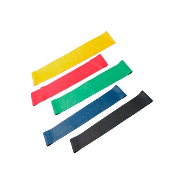 Fabrication Enterprises CanDo Exercise Band Loop, 15" Long, 5 Color Set, 10 Sets - 10-5269-10