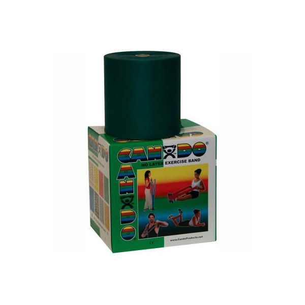 Fabrication Enterprises CanDo Latex-Free Exercise Band, Green, 50 Yard Roll, 1 Roll/Box - 1360073