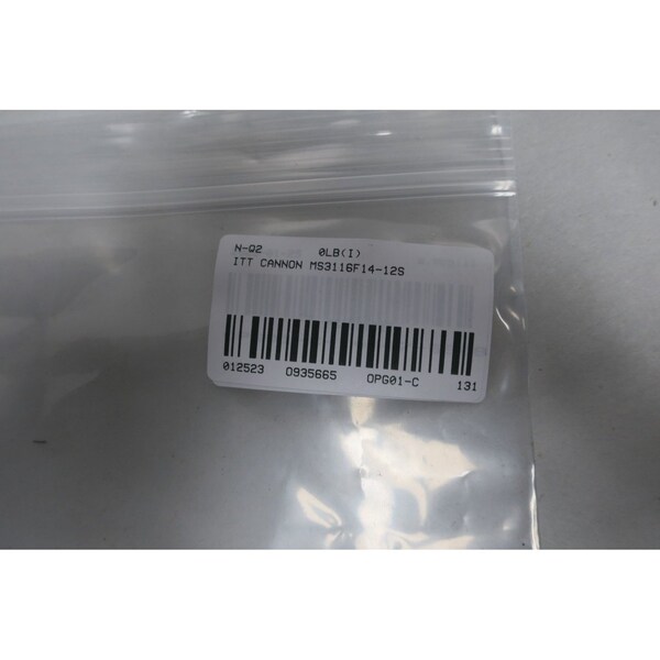 Itt Cannon Connector, MS3116F1412S - MS3116F14-12S