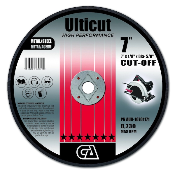 Continental Abrasives 7" x 1/8" x 5/8-DIA Ulticut Abrasive Circular Saw Blade - AU0-10701171