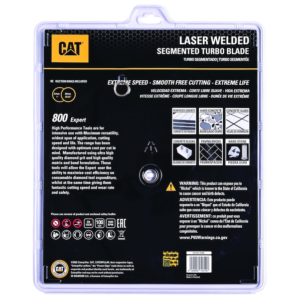 Caterpillar 800 Expert Segmented Laser Welded General Purpose Diamond Blade 14-In - 350mm - DA34016U