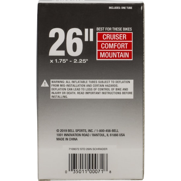 Bell Sports Bell Sports 26 in. Rubber Bicycle Inner Tube 1 pk - 7015384