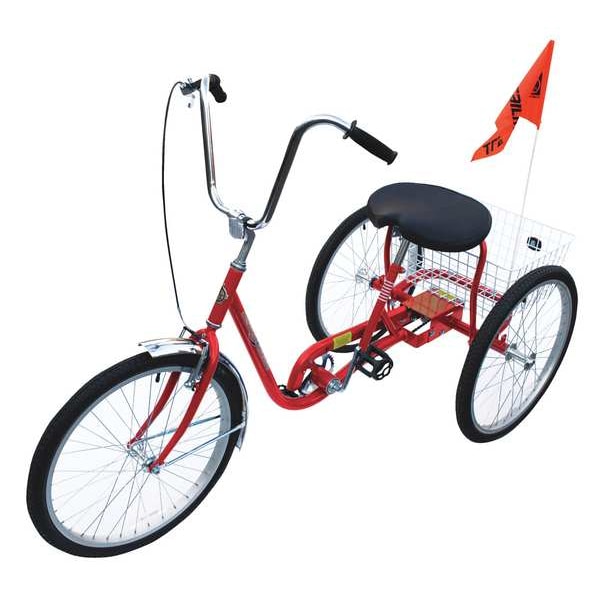 Zoro Select Bicycle, 250 lb Cap., Red, 24" dia Wheel - IBIKE-3-DC-R