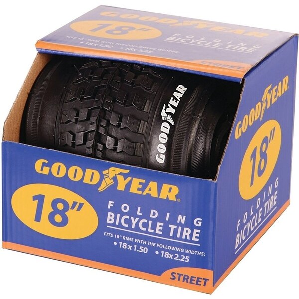 Kent 91054 Bike Tire, Folding, Black, For 18 x 112 to 212 in Rim - 91110