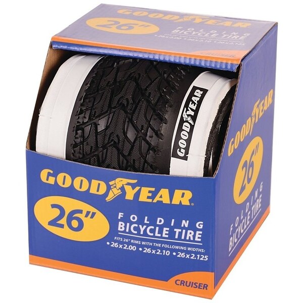 Kent 91061 Cruiser Tire, Folding, White, For 26 x 2 to 210 to 218 in Rim - 91124