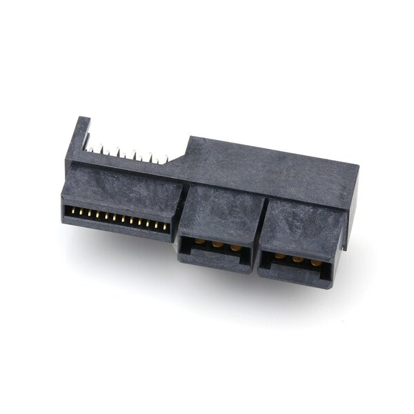 Molex Card Edge Connector, 28 Contact(S), Male, Right Angle, Solder Terminal, Locking, Black Insulator,  - 459844141