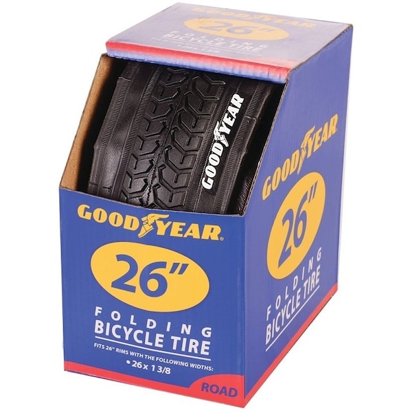 Kent 91062 Road Tire, Folding, Black, For 26 x 138 in Rim - 91126