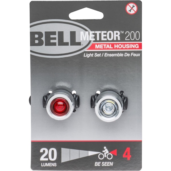 Bell Sports Bell Sports Meteor 200 Aluminum Bicycle Light Set Silver - 7133307