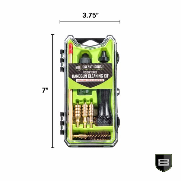 Breakthrough Clean Technologies Vision Series Handgun Cleaning Kit, .357, .38, .40, .44, & .45 Caliber, Multi-Color - BT-CCC-P