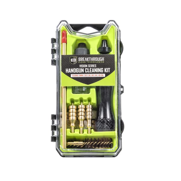 Breakthrough Clean Technologies Vision Series Handgun Cleaning Kit, .357, .38, .40, .44, & .45 Caliber, Multi-Color - BT-CCC-P