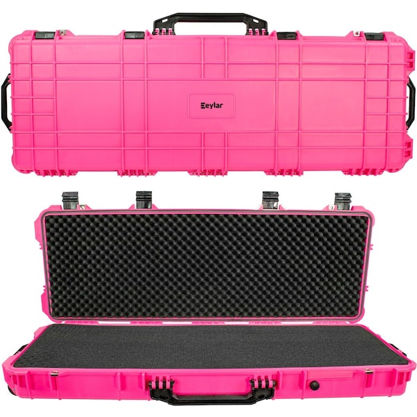 Eylar 44in Roller Hard Rifle Case Waterproof w/ Foam Pink - SA00008-PIN