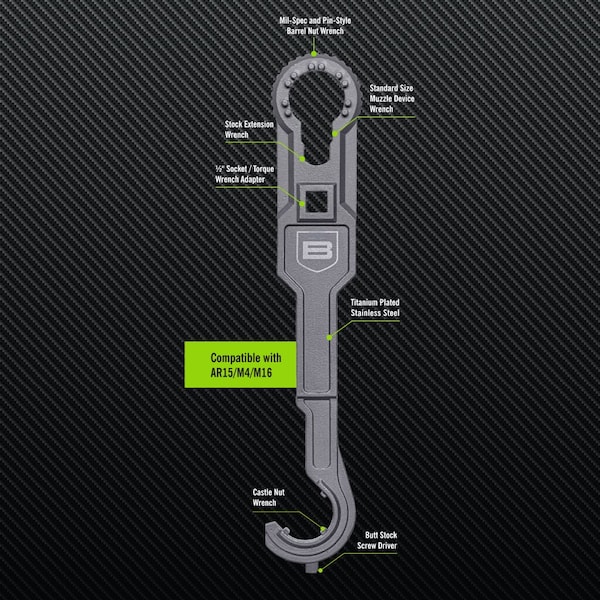 Breakthrough Clean Technologies Modern Sporting Rifle Armorer's Wrench, AR-15, Black - BT-AR15AW