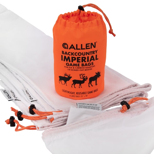Allen Co Backcountry Imperial Elk Game Bag Set, 4 Quarter Bags, 4 in.L x 25 in.W, White - 6590