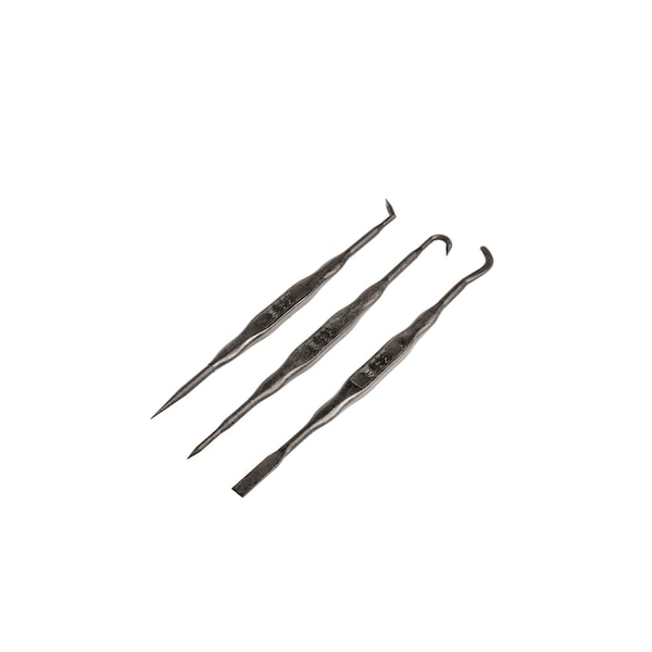 Breakthrough Clean Technologies Double-Ended Fiber Reinforced Polymer Picks, 3-Pack w/ Vinyl Pouch, Black - BT-FRPP-3PK