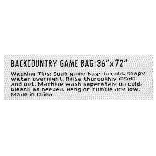 Allen Co Backcountry Carcass Bag, 72 in. L x 36 in. W, White - 6594