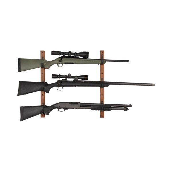 Allen Co Gun Collector Hardwood Gun Rack, Holds 3-Firearms, Brown/Black - 5656