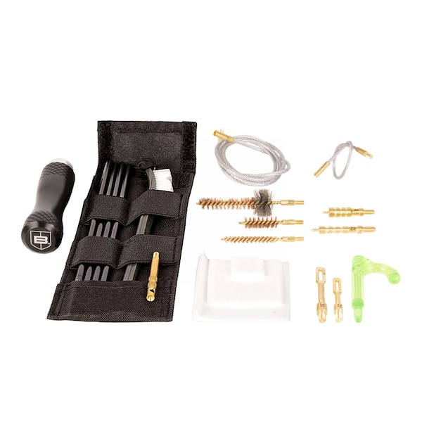 Breakthrough Clean Technologies Badge Series Rod & Pull-Through Cleaning Kit w/ Molle Pouch, 5.56 / 9mm - BT-MPK-RH