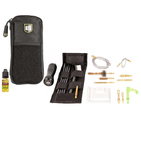 Breakthrough Clean Technologies Badge Series Rod & Pull-Through Cleaning Kit w/ Molle Pouch, 5.56 / 9mm - BT-MPK-RH