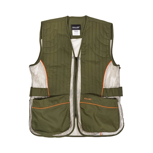 Allen Co Ace Shooting Vest, Ambidextrous, X-Large/2-XL, Olive/Tan - 22612