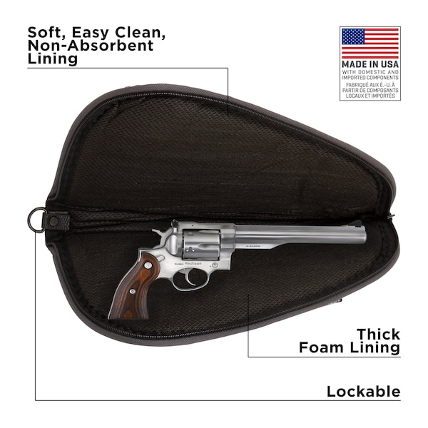 Allen Co 13-in. Deluxe Handgun Case, Black/Gray - 444-13