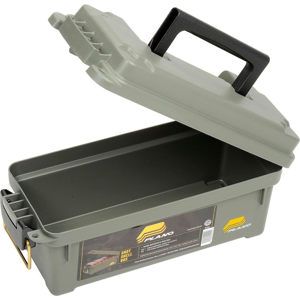 Plano Molding Water Resistant Ammo Storage Box, 13-3/4L x 5-5/8W x 5-9/16H, Green - 121202