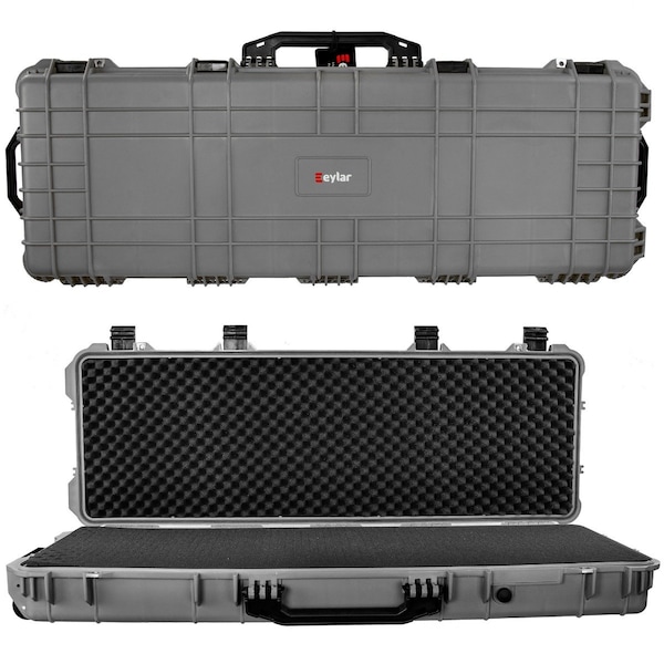Eylar 44in Roller Hard Rifle Case Waterproof w/ Foam Gray - SA00008-GRA