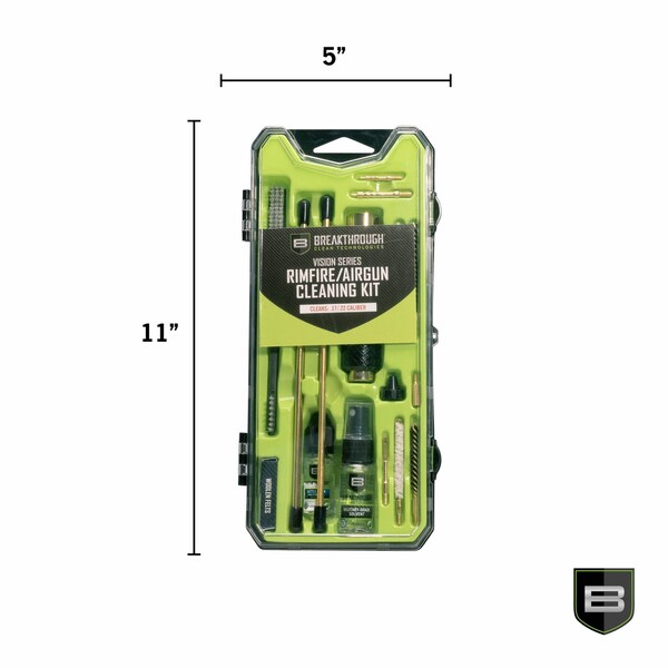Breakthrough Clean Technologies Vision Series Rimfire & Airgun Cleaning Kit, .17 & .22 Caliber, Multi-Color - BT-CCC-AG/RF
