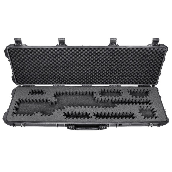 Eylar 53in Hard Rifle Case Equipped With Ragar Reconfigurable & Reusable XP Crosslinked Foam Insert - SA00015-BLK-RG-XP